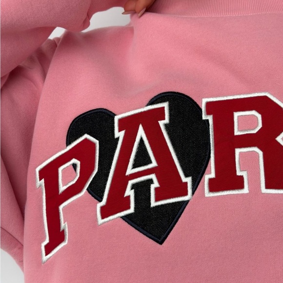 Pink Sweatshirt with Heart and Letter Design